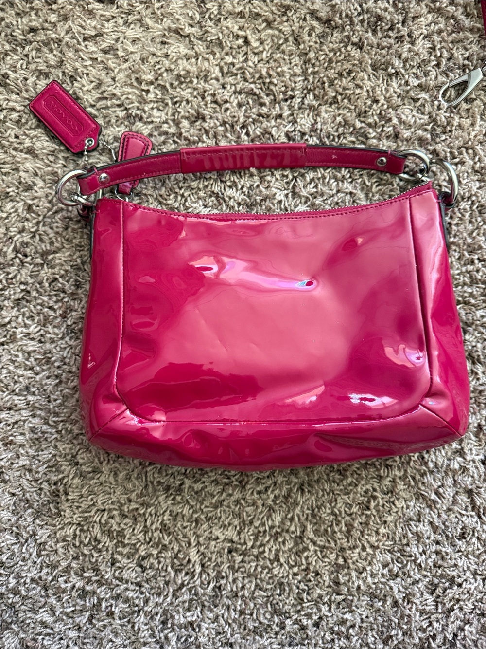 Coach Patent Leather Shoulder Bag in Hot Pink - Picture 3 of 5